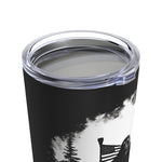 Sasquatch with American Flag Awesome Tumbler 20oz