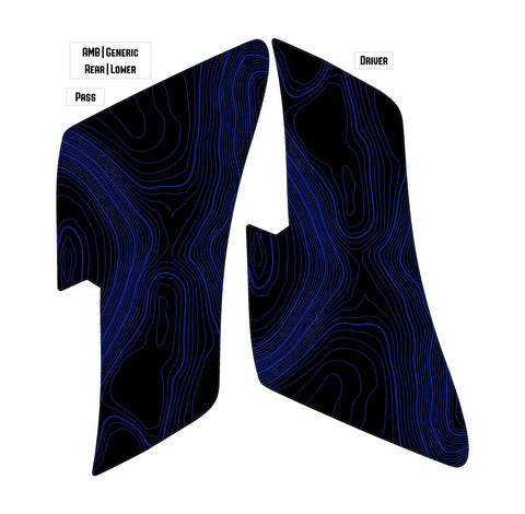 Topo Rear Interior Lower Door Card Insert Overlays (Printed Series) - 2021+ Bronco 4 Door