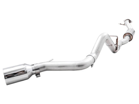 AWE Tuning 0FG Single Rear Exit Exhaust w/5" Chrome Silver Tip & Bash Guard - 2021+ Bronco 2.3L/2.7L - StickerFab