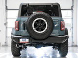 AWE Tuning 0FG Single Rear Exit Exhaust w/5" Chrome Silver Tip & Bash Guard - 2021+ Bronco 2.3L/2.7L - StickerFab