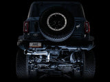 AWE Tuning 0FG Single Rear Exit Exhaust w/5" Chrome Silver Tip & Bash Guard - 2021+ Bronco 2.3L/2.7L - StickerFab