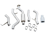 AWE Tuning 0FG Single Rear Exit Exhaust w/5" Chrome Silver Tip & Bash Guard - 2021+ Bronco 2.3L/2.7L - StickerFab