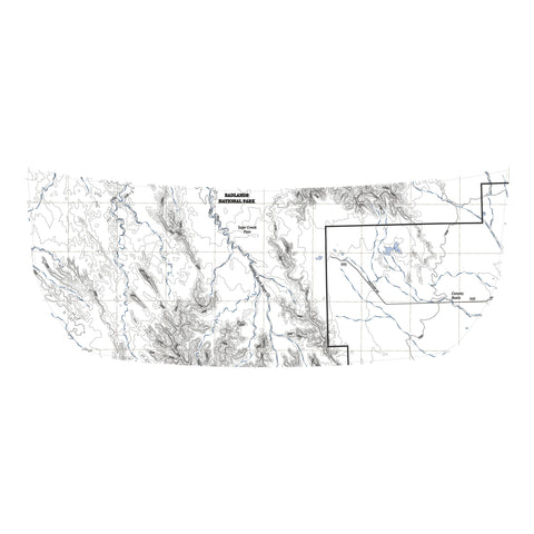 Stealth Clear Badlands Topographic Map Hood Overlay - 2021+ Bronco - StickerFab