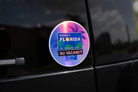 Welcome to Florida No Vacancy We're Full Sticker 3.5" - StickerFab